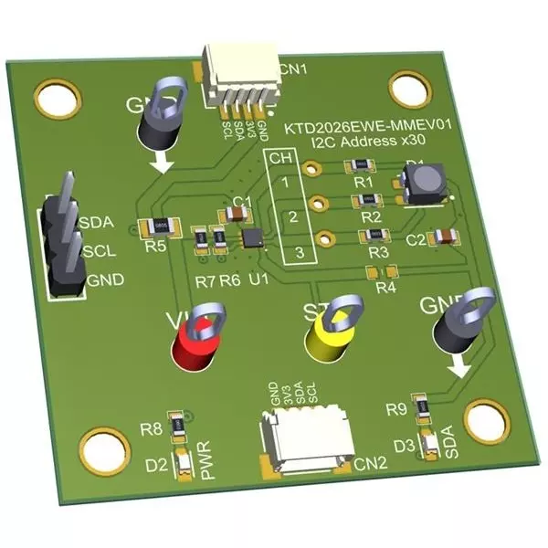 Kinetic Technologies Evaluation Kits 2.7 to 5.5 V Operating Supply Voltage, KTD2026EWE-MMEV01