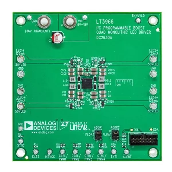 Analog Devices LT3966 Series Evaluation Boards 9 to 18 V Operating Supply Voltage, DC2630A