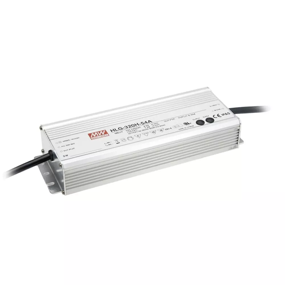 Mean Well HLG-320H-C Series LED Drivers Power Supply 1 Output 252 mm (9.921 inch) With Dimming, HLG-320H-C1750A