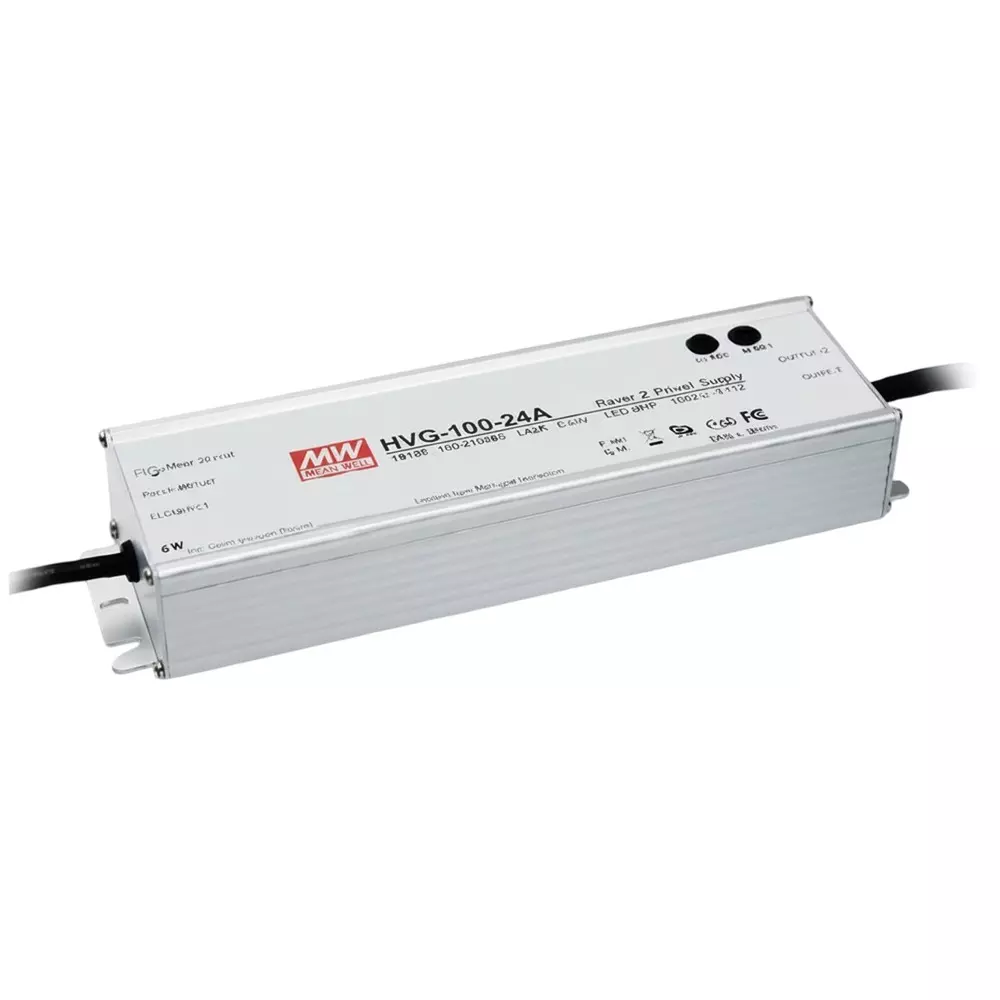 Mean Well HVG-100 Series LED Drivers Power Supply 1 Output 236 mm (9.291 inch) With Dimming, HVG-100-48B