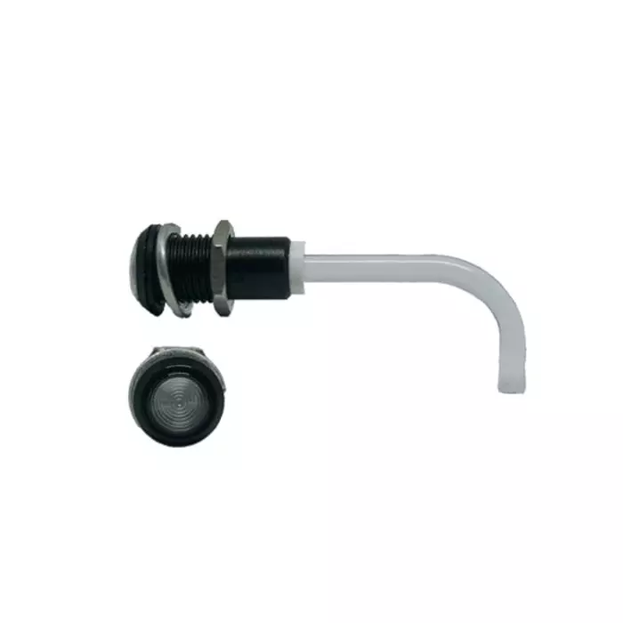 BIVAR Panel Mount Right Angle LED Light Pipe Clear Round Lens, RHD-0700-3000-F9PZ67PR