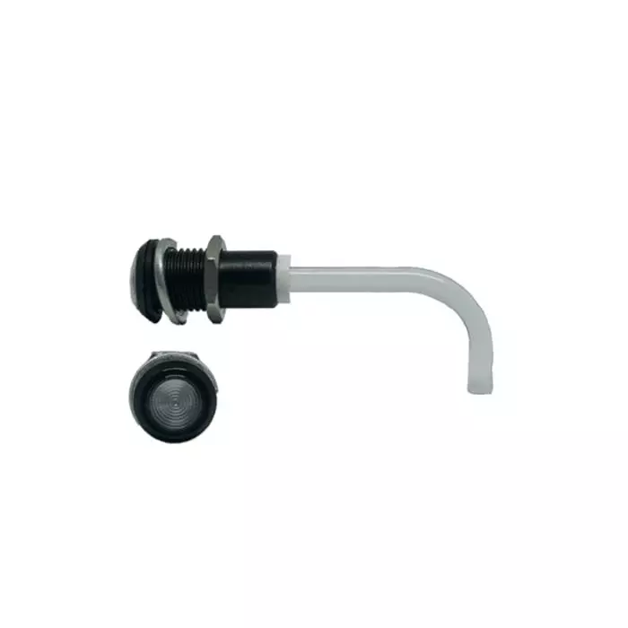 BIVAR Panel Mount Right Angle LED Light Pipe Clear Round Lens, RHD-0900-2500-F9PZ67PR