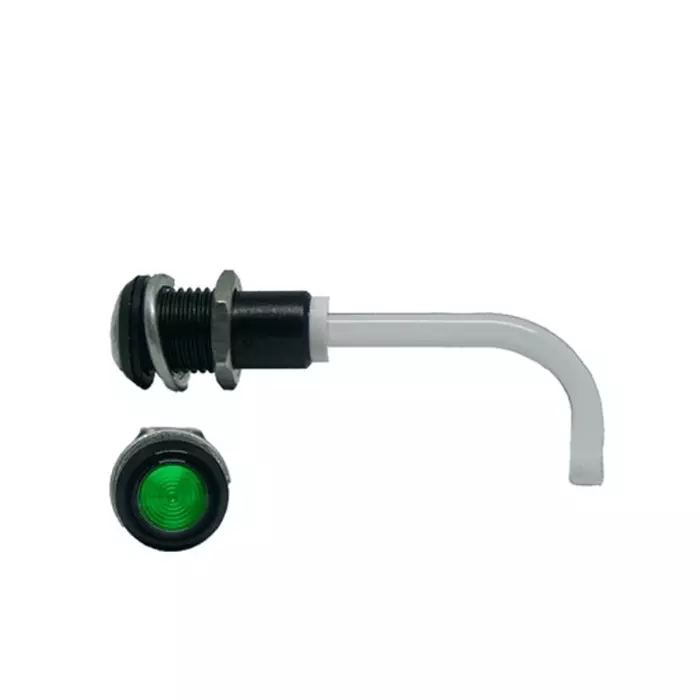 BIVAR Panel Mount Right Angle LED Light Pipe Green Round Lens, RHD-0900-3500-F9PZG67PR