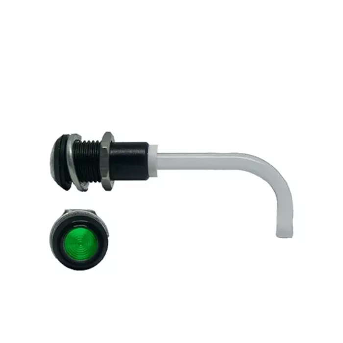 BIVAR Panel Mount Right Angle LED Light Pipe Green Round Lens, RHD-1100-3000-F9PZG67PR