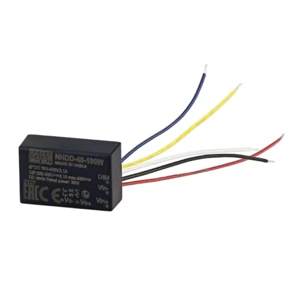 Mean Well NHDD-40 Series LED Drivers Power Supply 1 Output 32.1 mm (1.264 inch) With Dimming, NHDD-40-100W