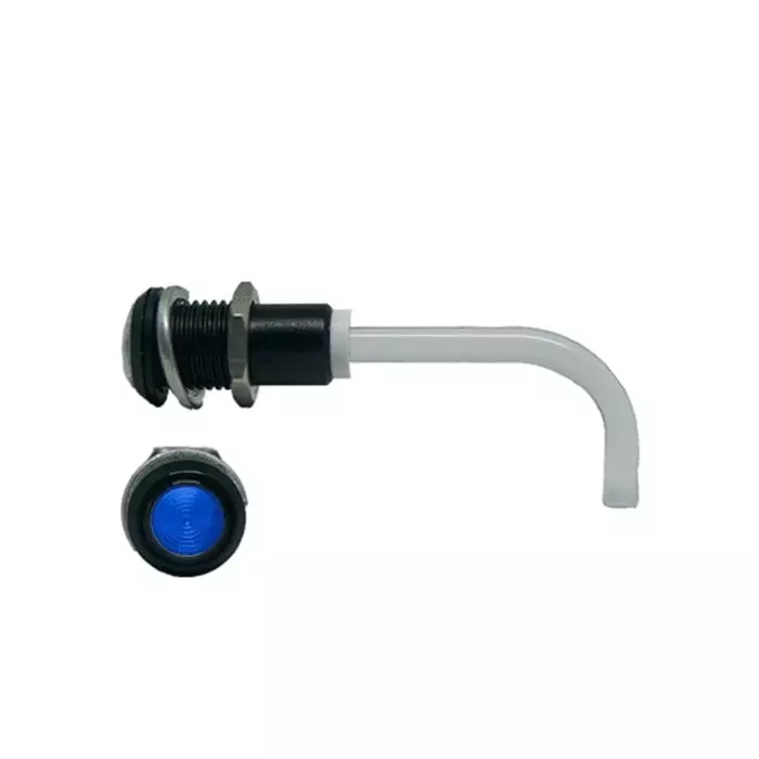 BIVAR Panel Mount Right Angle LED Light Pipe Blue Round Lens, RHD-0900-2000-F9PZB67PR