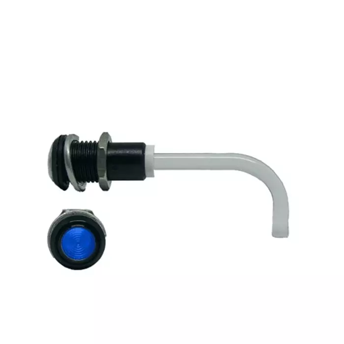 BIVAR Panel Mount Right Angle LED Light Pipe Blue Round Lens, RHD-0900-3000-F9PZB67PR