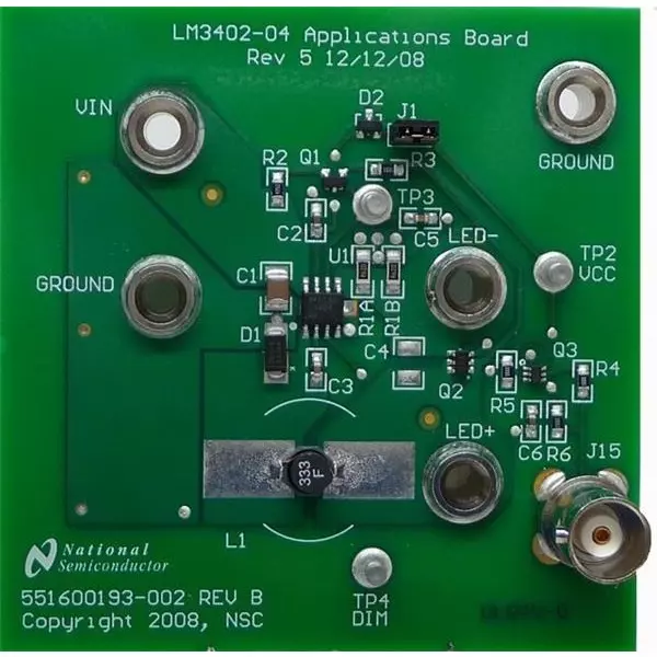 TEXAS INSTRUMENTS LM3404 Series Evaluation Boards LM3404 Core for High Power LEDs, LM3404FSTDIMEV/NOPB