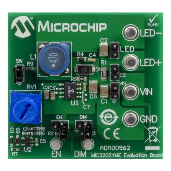 MICROCHIP MIC3202 Series Evaluation Boards 6 to 37 V Operating Supply Voltage, ADM00962