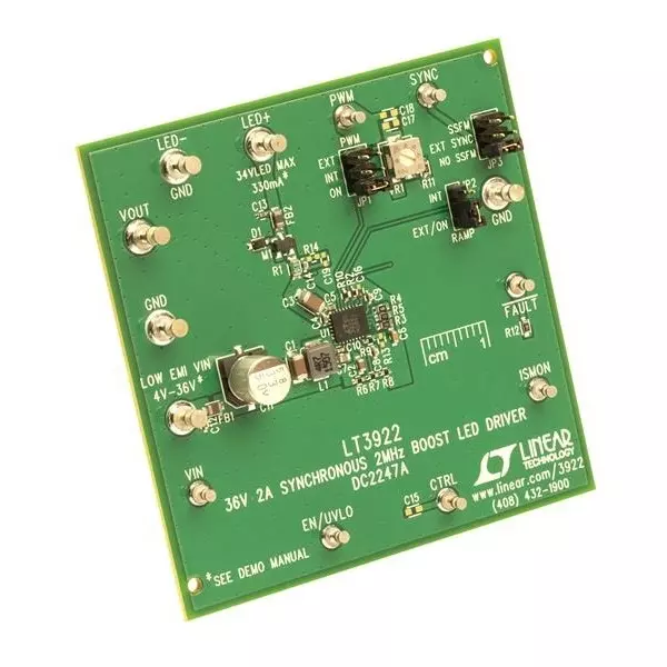 Analog Devices LT3922 Series Demonstration Boards 4 to 28 V Operating Supply Voltage, DC2247A