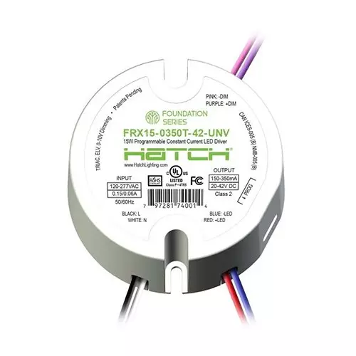 HATCH Foundation Series LED Drivers Power Supply 1 Output 120 to 277 VAC With Dimming, FRX15-0350T-42-UNV
