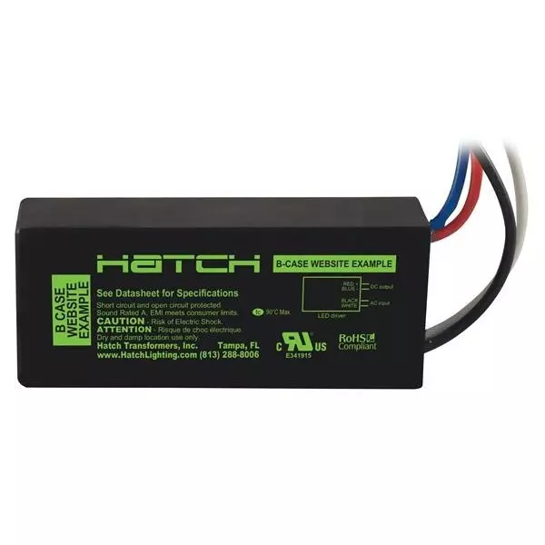 HATCH L Series Constant Current LED Drivers Series LED Drivers Power Supply 1 Output 79.8 mm (3.142 inch) With Dimming, LC12-0350Z-UNV-B