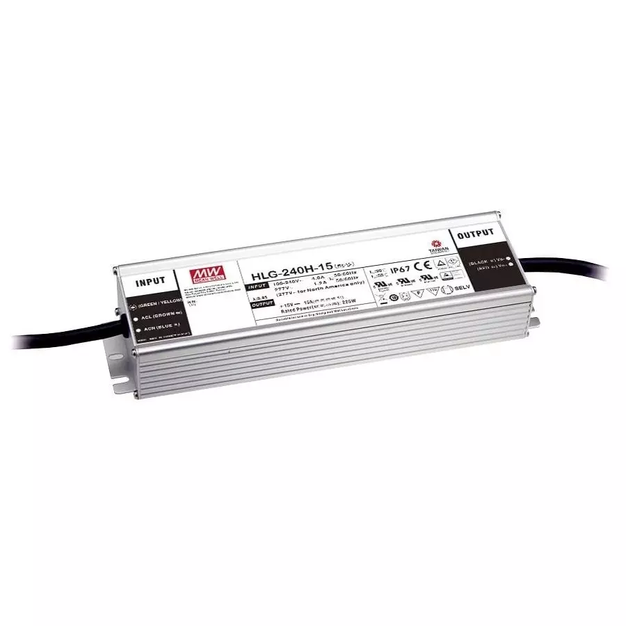 Mean Well LED Drivers Power Supply Chassis Mount 1 Output 192 W, HLG-240H-12