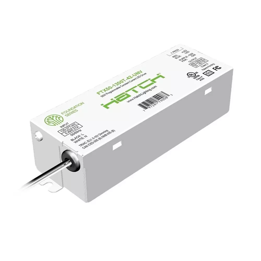 HATCH LED Drivers Power Supply PCB Mount 1 Output 50 W, FTX50-1200T-42-UNV