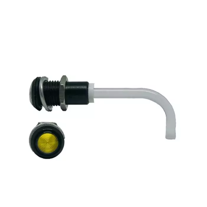 BIVAR Panel Mount Right Angle LED Light Pipe Yellow Round Lens, RHD-0700-2000-F9PZY67PR