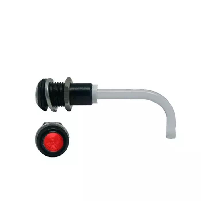 BIVAR Panel Mount Right Angle LED Light Pipe Red Round Lens, RHD-1100-2000-F9PZR67PR