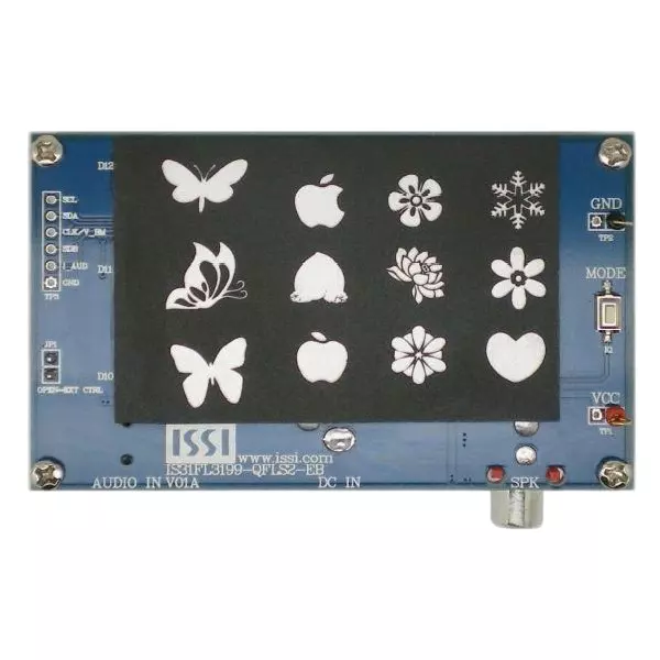 ISSI IS31FL3199 Series Evaluation Boards 5 V Operating Supply Voltage, IS31FL3199-QFLS2-EB