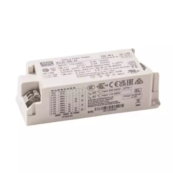Mean Well XLC-25 Series LED Drivers Power Supply 1 Output 107 mm (4.213 inch) Without Dimming, XLC-25-H