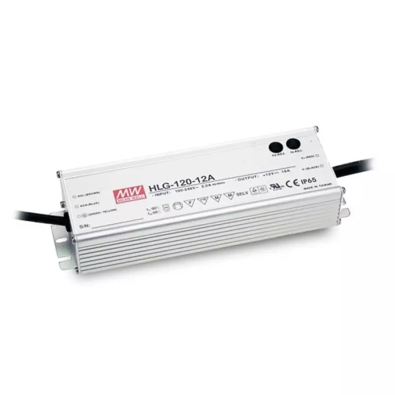 Mean Well LED Drivers Power Supply Chassis Mount 1 Output 120 W, HLG-120H-15
