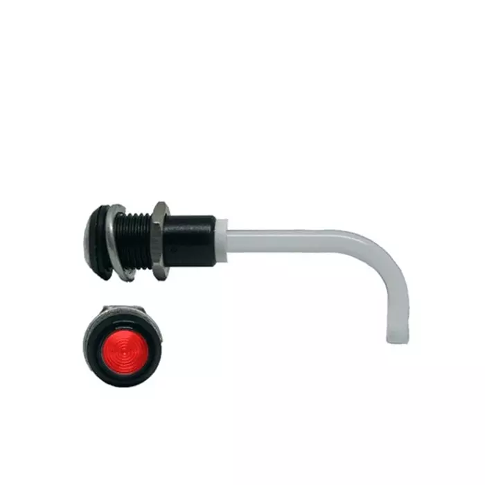 BIVAR Panel Mount Right Angle LED Light Pipe Red Round Lens, RHD-0700-3000-F9PZR67PR