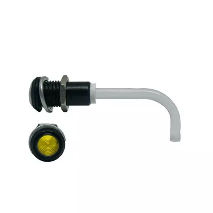 BIVAR Panel Mount Right Angle LED Light Pipe Yellow Round Lens, RHD-1100-3000-F9PZY67PR