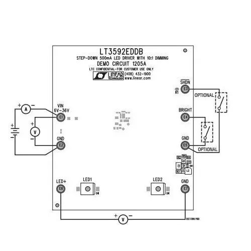 Analog Devices LT3592 Series Demonstration Boards 6 to 36 V Operating Supply Voltage, DC1205A