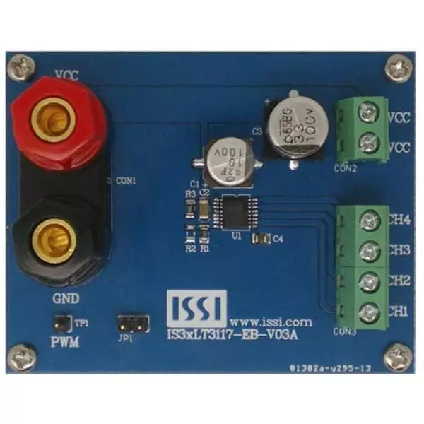 Lumissil IS31LT3117 Series Evaluation Boards 6 to 53 V Operating Supply Voltage, IS31LT3117-ZLS4-EB