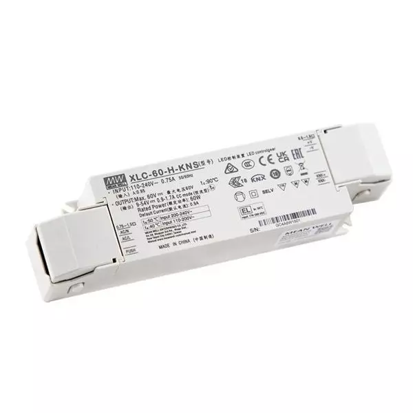 Mean Well XLC-60-KN Series LED Drivers Power Supply 1 Output 176 mm (6.929 inch) Without Dimming, XLC-60-H-KNS