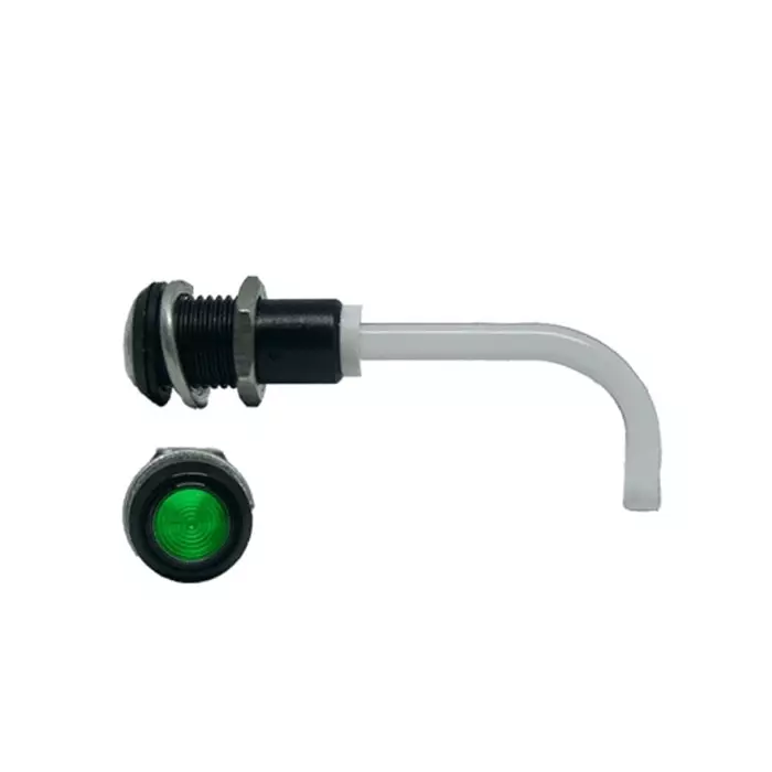 BIVAR Panel Mount Right Angle LED Light Pipe Green Round Lens, RHD-0900-3000-F9PZG67PR