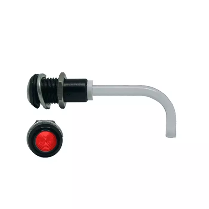 BIVAR Panel Mount Right Angle LED Light Pipe Red Round Lens, RHD-1100-3000-F9PZR67PR