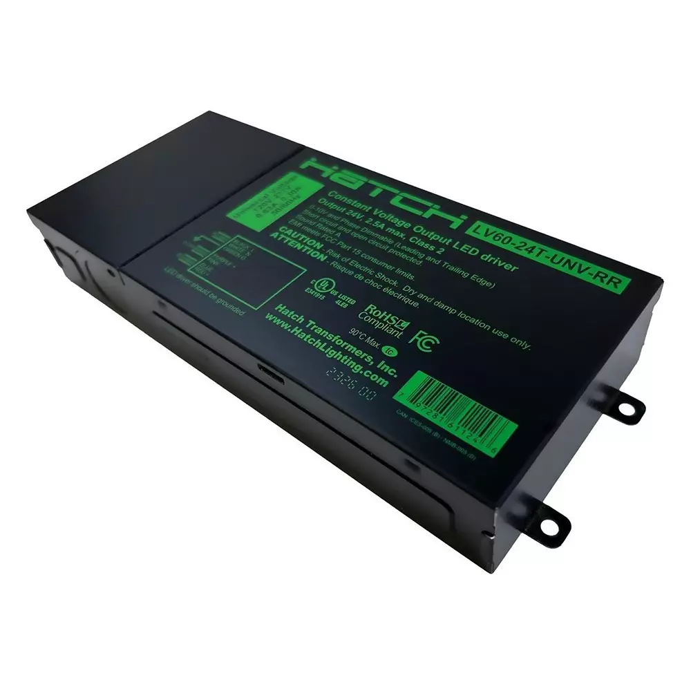 HATCH LED Drivers Power Supply Chassis Mount 1 Output 60 W, LV60-24T-UNV-RR