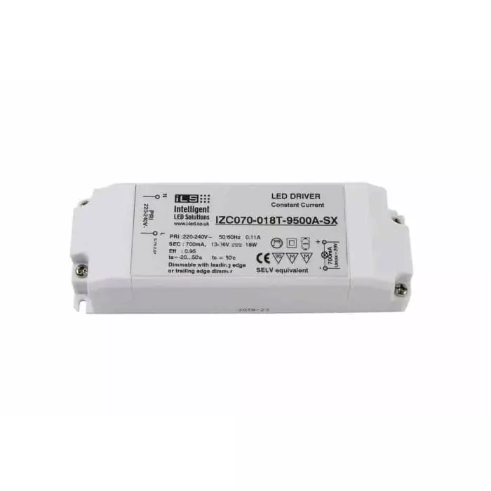 Intelligent LED Solutions LED Driver, 13 - 26V Output, 18 W Output, 700 mA Output, Constant Current Di mmable, IZC070-018T-9500A-SX