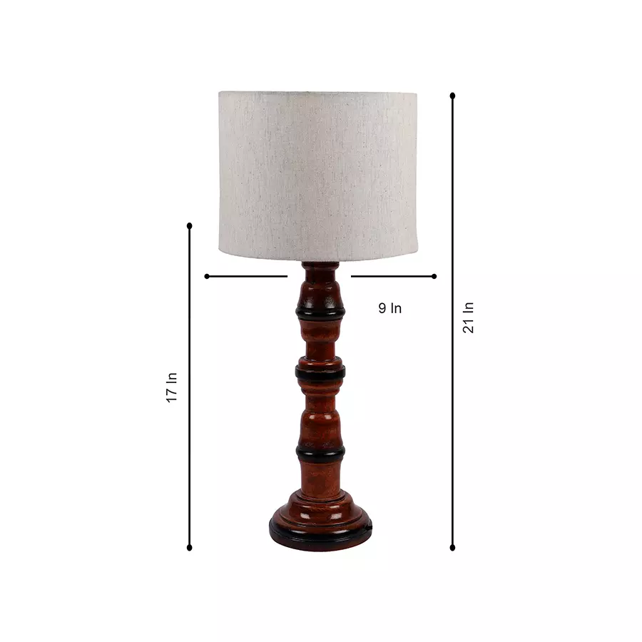 Tucasa NTU-188 B-22 Table Lamp with Wood Base (Beige)
