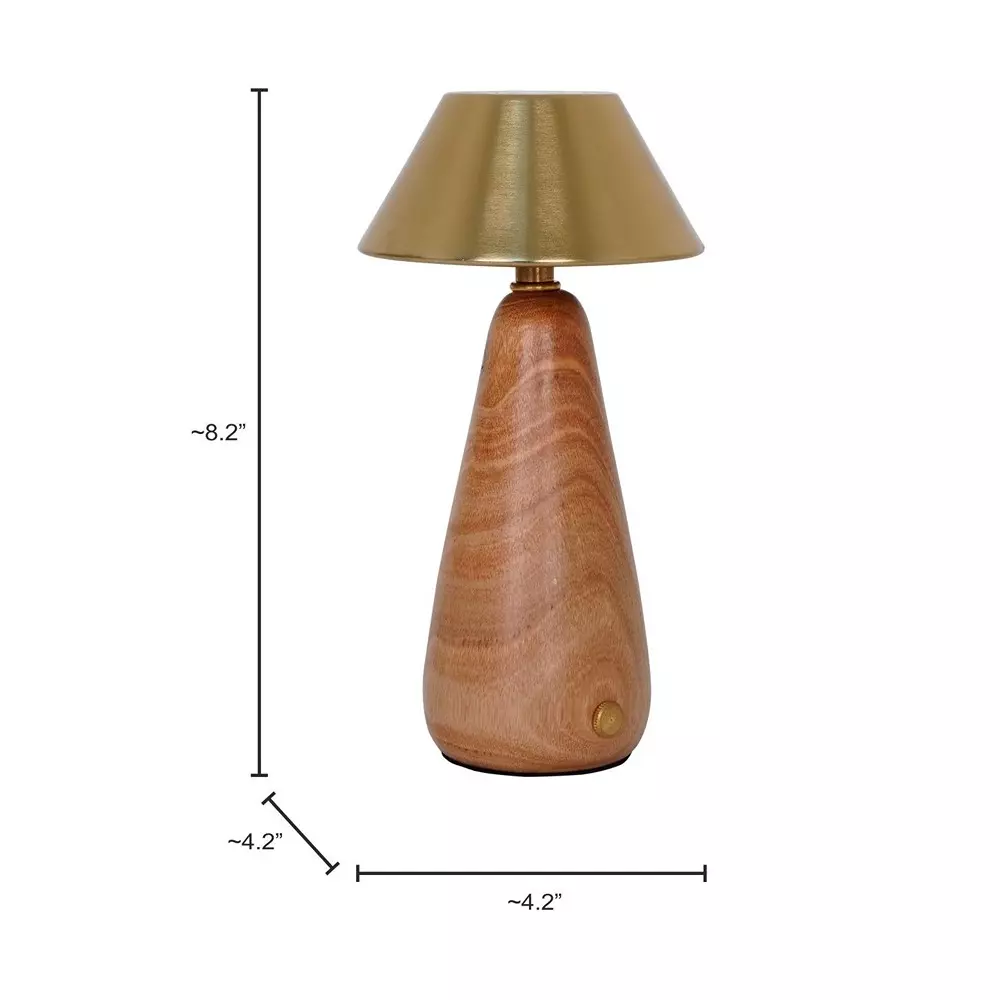 Fos Lighting Table Lamp Modern Dimmable Rechargeable LED Table Lamp in Metal & Wood
