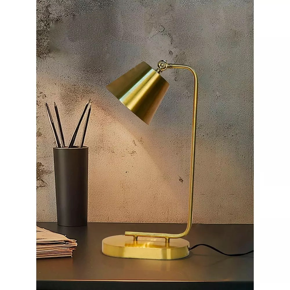 Fos Lighting Table Lamp Adjustable Brushed Brass Table Lamp