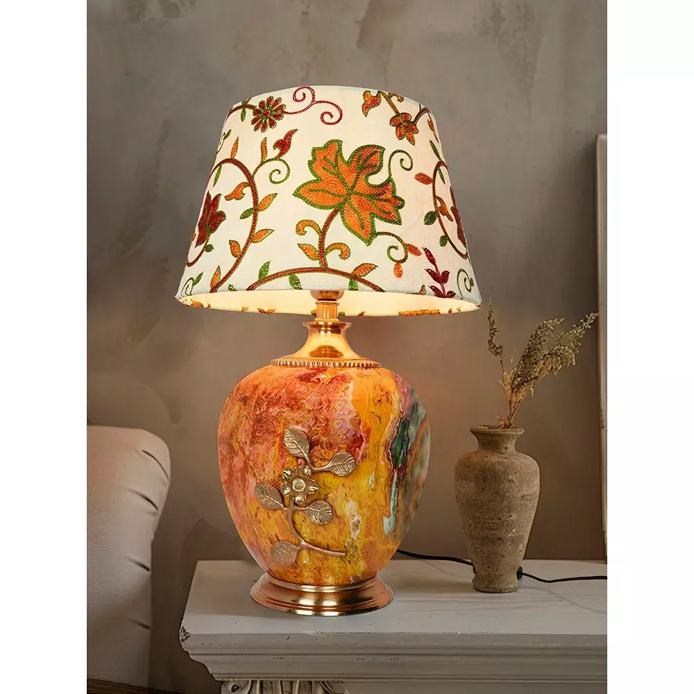 fos-lighting-table-lamp-majestic-magma-red-stone-pot-metal-table-lamp-with-kashmiri-embroidered-shade