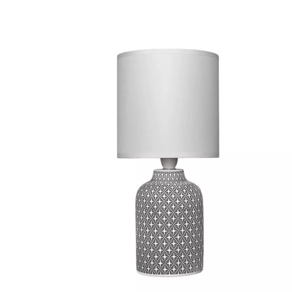 Magik 5 W Moroccan Hue Table Lamp Grey E14 Bulb Base Off-White Shade Colour and Concrete Base, TDMH000G8020 (With Bulb)