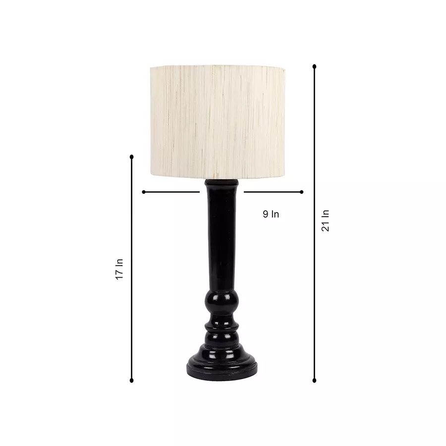 Tucasa NTU-192 B-22 Table Lamp with Wood Base (Beige)