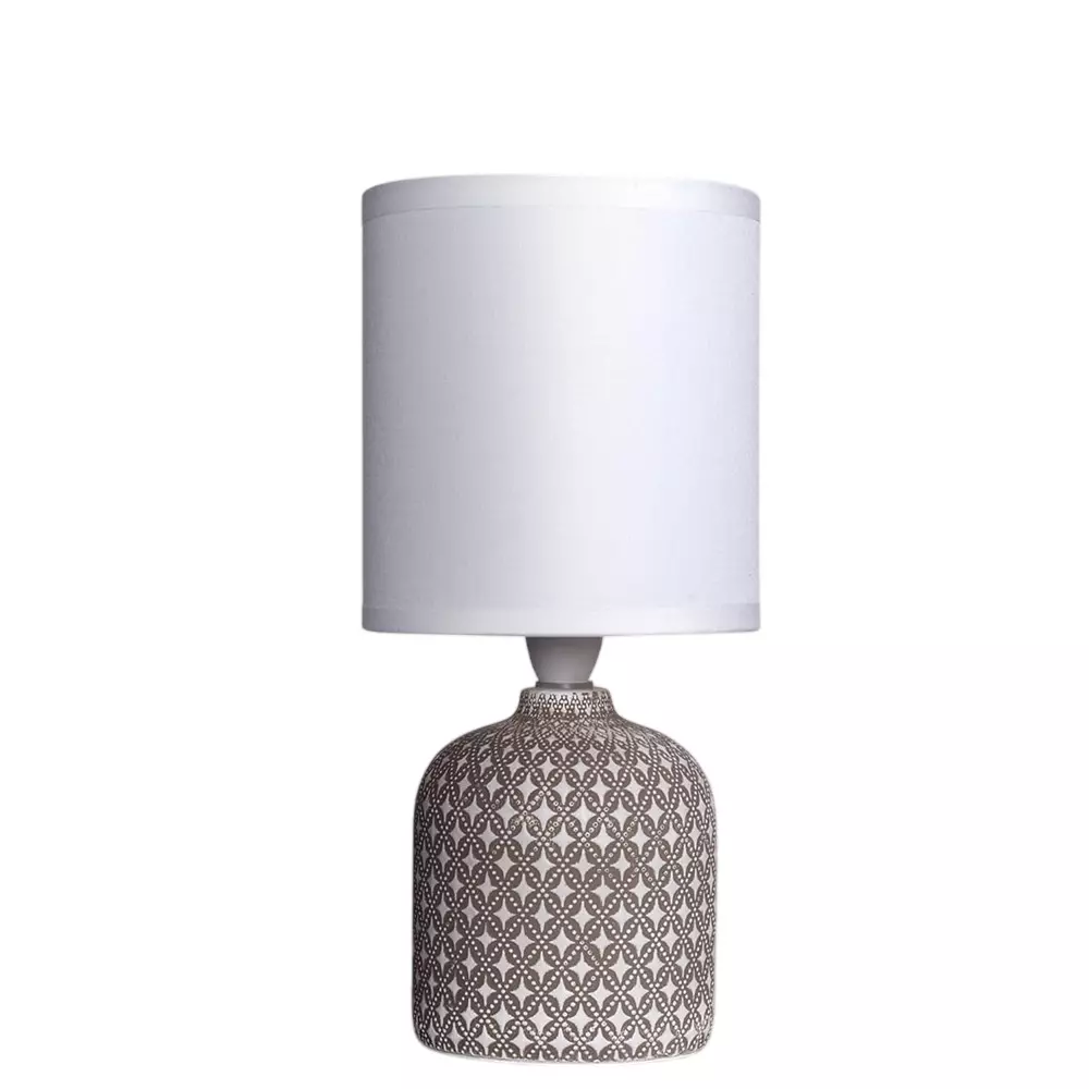 Magik 5 W Moroccan Mist Table Lamp Taupe E14 Bulb Base Off-White Shade Colour and Concrete Base, TDMM000T8019 (With Bulb)