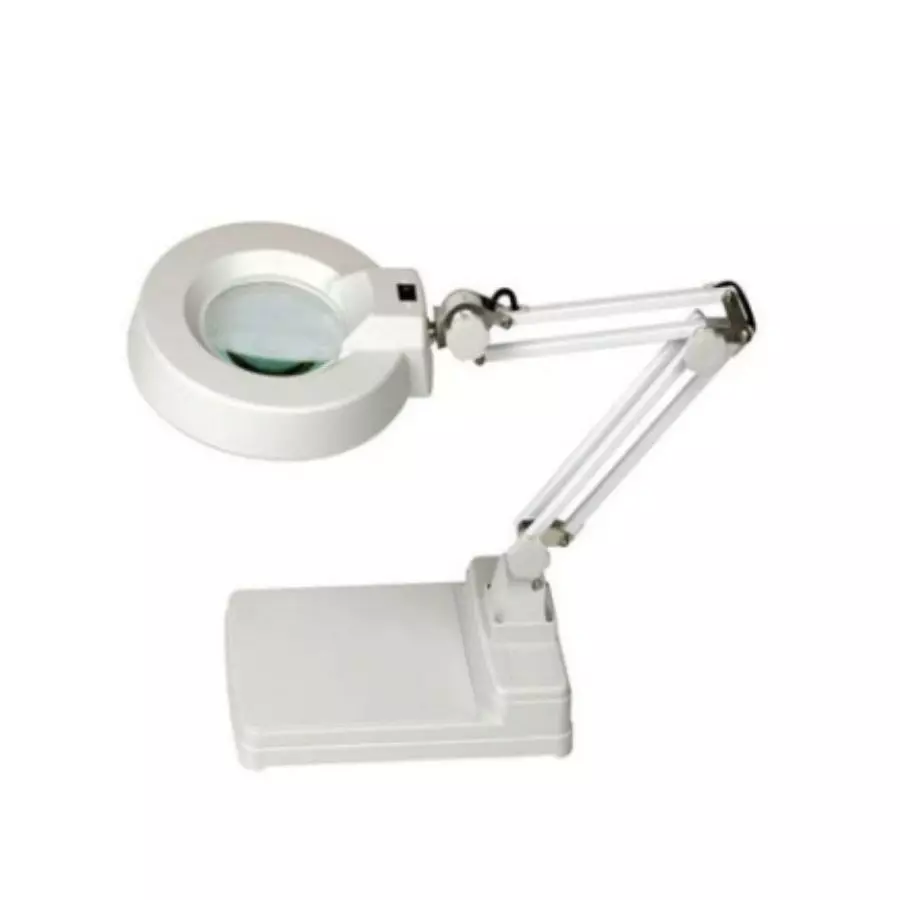 DELTA  15X Magnification 5 inch Lens White Table Top Led Magnifying Lamp With Base 10 W, 105