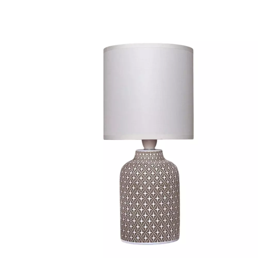 Magik 5 W Moroccan Hue Table Lamp Taupe E14 Bulb Base Off-White Shade Colour and Concrete Base, TDMH000T8021 (With Bulb)