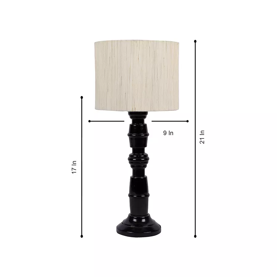 Tucasa NTU-171 B-22 Table Lamp with Wood Base (Beige)