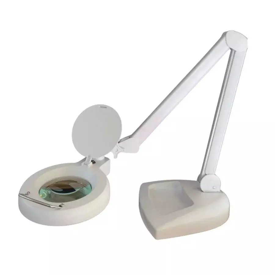 DELTA 5X Magnification 5 inch Lens White Table Top Led Magnifying Lamp With Base 10 W, 105