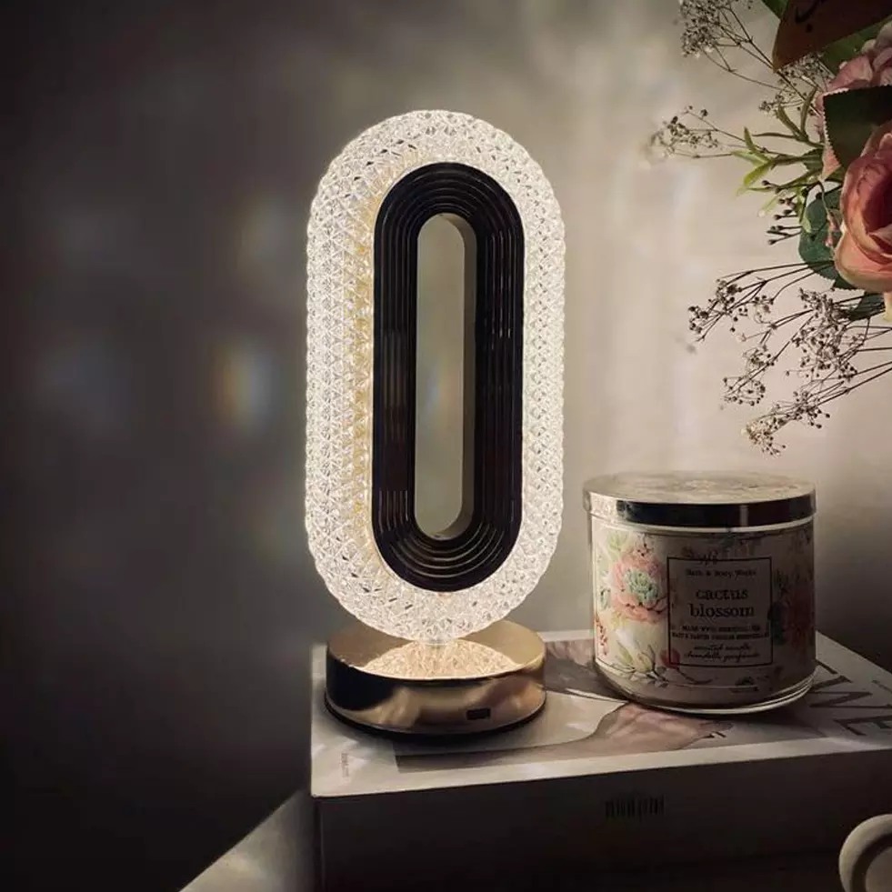 LumoGen Diamond LED Table Lamp Touch Control Crystal 3 in 1 Light Color, LMTLD (With Battery)