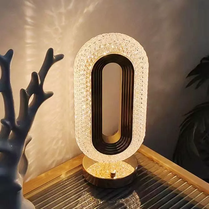 LumoGen Diamond LED Table Lamp Touch Control Crystal 3 in 1 Light Color, LMTLD (With Battery)