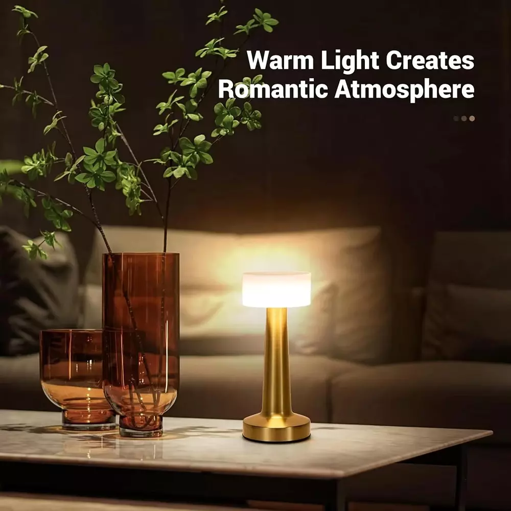 LumoGen Art Deco Lamp Touch Control 3 in 1 Light Color, LMTLA (With Battery)