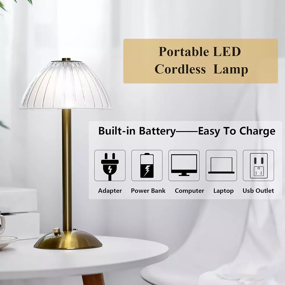 LumoGen Desk Lamp Touch Control Retro 3 in 1 Light Color, LMTLC (With Battery)