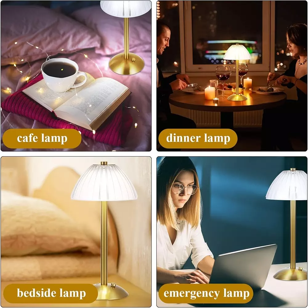 LumoGen Desk Lamp Touch Control Retro 3 in 1 Light Color, LMTLC (With Battery)