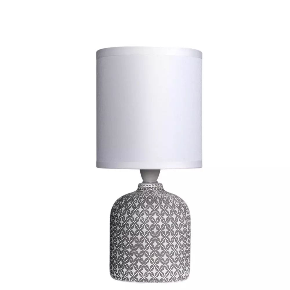Magik 5 W Moroccan Mist Table Lamp Grey E14 Bulb Base Off-White Shade Colour and Concrete Base, TDMM000G8018 (With Bulb)