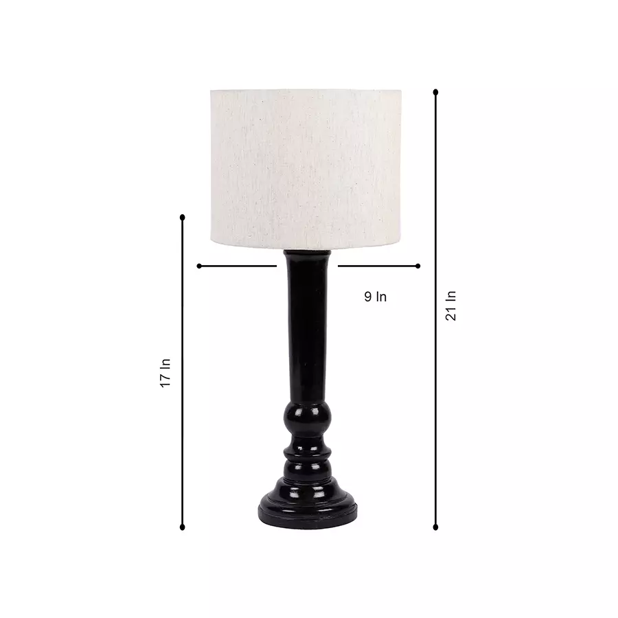 Tucasa NTU-186 B-22 Table Lamp with Wood Base (Beige)